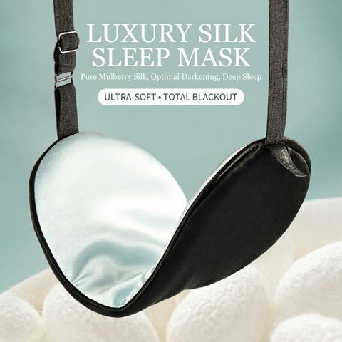 Silk Sleep Mask with Adjustable Buckle & Latex Strap Light Blocking Eye Mask