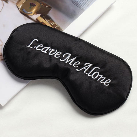Funny Embroidered Sleep Mask for Women & Men Silk Satin Eye Mask with Lettering Light Blocking Blindfold