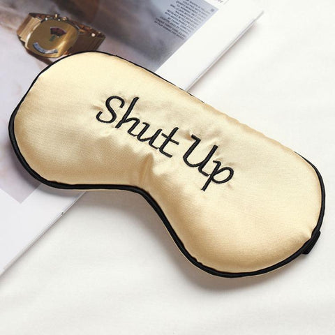 Funny Embroidered Sleep Mask for Women & Men Silk Satin Eye Mask with Lettering Light Blocking Blindfold