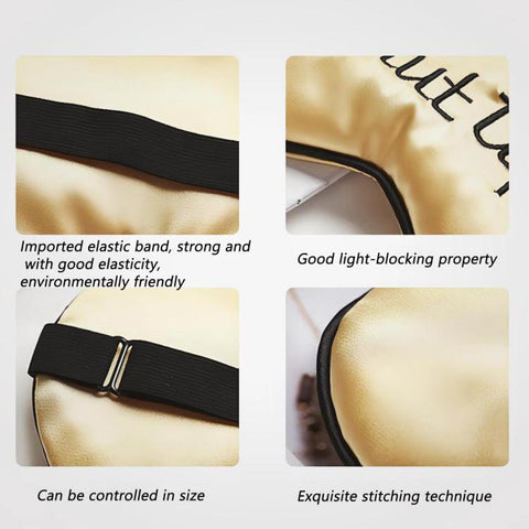 Funny Embroidered Sleep Mask for Women & Men Silk Satin Eye Mask with Lettering Light Blocking Blindfold