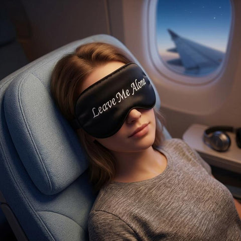 Funny Embroidered Sleep Mask for Women & Men Silk Satin Eye Mask with Lettering Light Blocking Blindfold