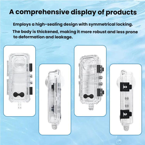 For Insta360 X5 Invisible Dive Case 45M/147ft Waterproof Underwater Housing With Seamless 360 Degree Stitching, PC Lens
