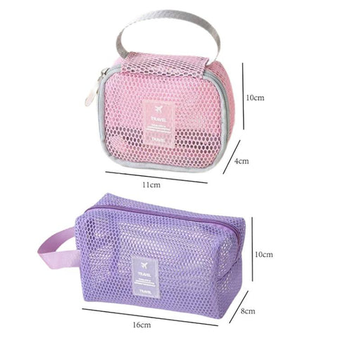 Mesh Multi-Functional Cosmetic Bag Large-Capacity Travel Makeup Storage Bag, Square Pink, Square Green, Square Purple, Octopus Pink, Octopus Green, Octopus Purple