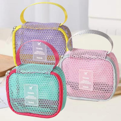 Mesh Multi-Functional Cosmetic Bag Large-Capacity Travel Makeup Storage Bag, Square Pink, Square Green, Square Purple, Octopus Pink, Octopus Green, Octopus Purple