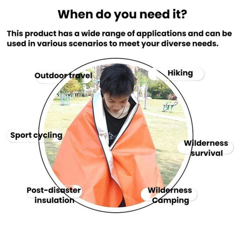3 In 1 Multifunctional Emergency Blanket Portable Outdoor Moisture-Proof Mat & Survival Tarp