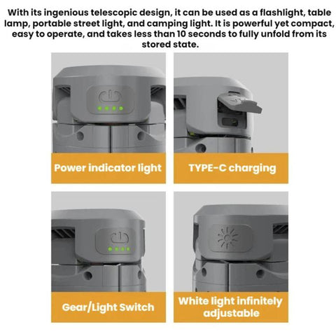 720 Degree Rotating Folding Outdoor Camping Lamp With Three-Leaf LED Blade