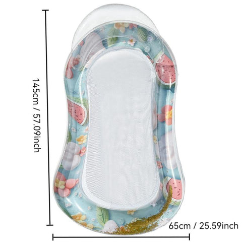 Inflatable Thickened Floating Bed Water Air Lounger, Yellow Lemon, Watermelon Pattern, Strawberry Pattern, Lime Pineapple Pattern, Sequined Starry Blue, Sequined Starry Pink, Sequins Watermelon Pattern, Sequins Strawberry Pattern, Sequins Mermaid      ...