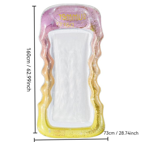 Inflatable Thickened Floating Bed Water Air Lounger, Yellow Lemon, Watermelon Pattern, Strawberry Pattern, Lime Pineapple Pattern, Sequined Starry Blue, Sequined Starry Pink, Sequins Watermelon Pattern, Sequins Strawberry Pattern, Sequins Mermaid      ...