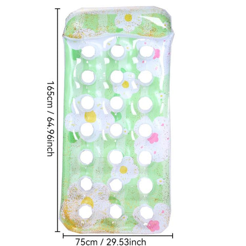 Inflatable Thickened Floating Bed Water Air Lounger, Yellow Lemon, Watermelon Pattern, Strawberry Pattern, Lime Pineapple Pattern, Sequined Starry Blue, Sequined Starry Pink, Sequins Watermelon Pattern, Sequins Strawberry Pattern, Sequins Mermaid      ...