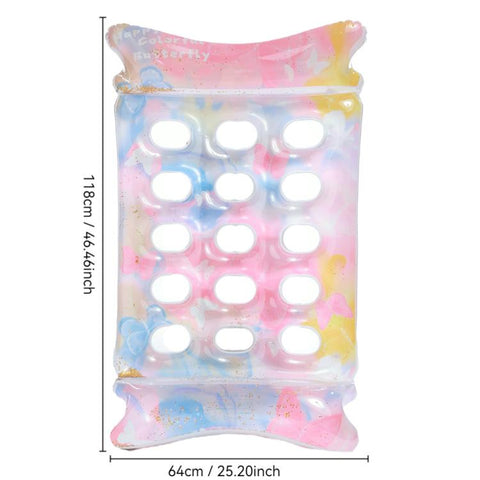 Inflatable Thickened Floating Bed Water Air Lounger, Yellow Lemon, Watermelon Pattern, Strawberry Pattern, Lime Pineapple Pattern, Sequined Starry Blue, Sequined Starry Pink, Sequins Watermelon Pattern, Sequins Strawberry Pattern, Sequins Mermaid      ...