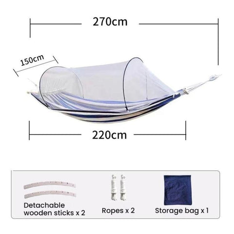 220 x 150cm Anti-rollover Mosquito Net Hammock Thickened Canvas Double Outdoor Swing Chair