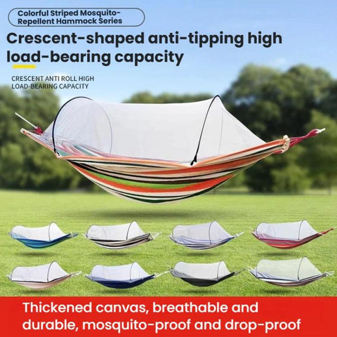 220 x 150cm Anti-rollover Mosquito Net Hammock Thickened Canvas Double Outdoor Swing Chair
