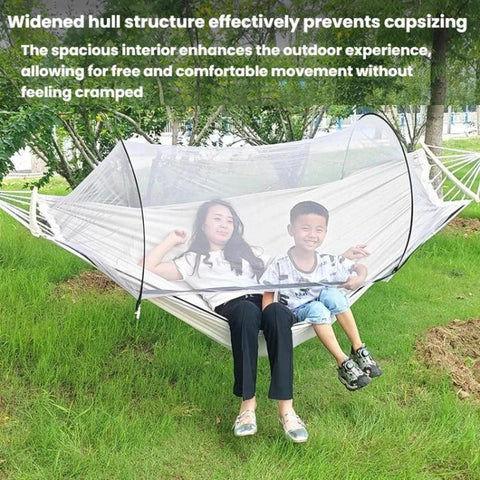 220 x 150cm Anti-rollover Mosquito Net Hammock Thickened Canvas Double Outdoor Swing Chair