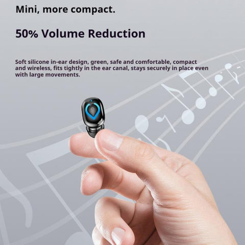 V08 Mini Button In-Ear Bluetooth Earphone IPX3 Waterproof Single Earbud
