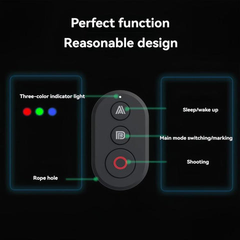 Action Camera Bluetooth Remote Control For Insta360 X5 / X4 / X3 / GO3S / Ace Pro2