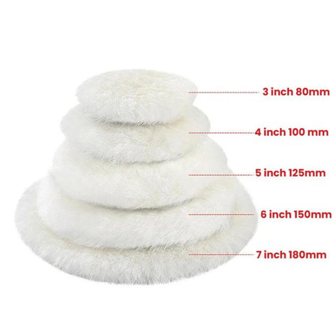 Wool Polishing Wheel Mirror Surface Buffing Stone Seam Car Detailing Waxing Self-Adhesive Pad For Angle Grinder, 3 inch 80mm, 4 inch 100mm, 5 inch 125mm, 6 inch 150mm, 7 inch 180mm