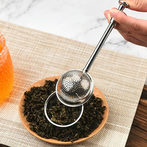 304 Stainless Steel Tea Strainer Round Telescopic Tea Infuser, LsCook Half-hole, LsCook Full-hole