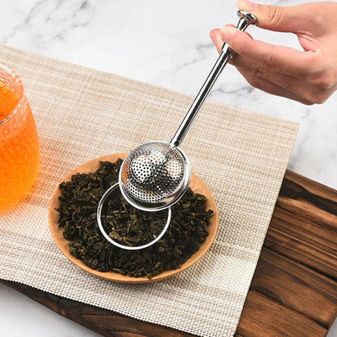 304 Stainless Steel Tea Strainer Round Telescopic Tea Infuser, LsCook Half-hole, LsCook Full-hole