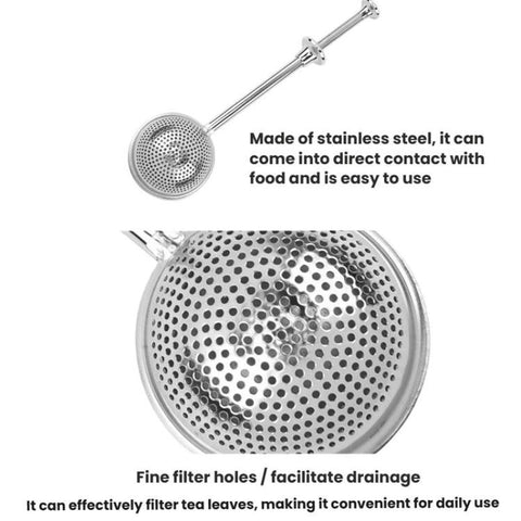 304 Stainless Steel Tea Strainer Round Telescopic Tea Infuser, LsCook Half-hole, LsCook Full-hole