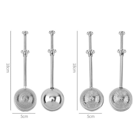 304 Stainless Steel Tea Strainer Round Telescopic Tea Infuser, LsCook Half-hole, LsCook Full-hole