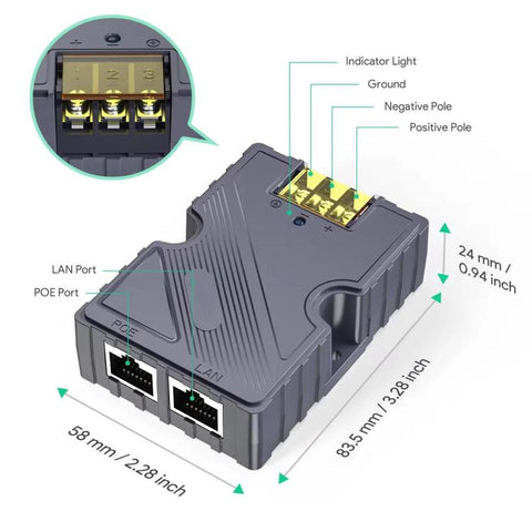 150W Ethernet PoE Power Supply For Starlink V2/Gen3 Versions, PoE