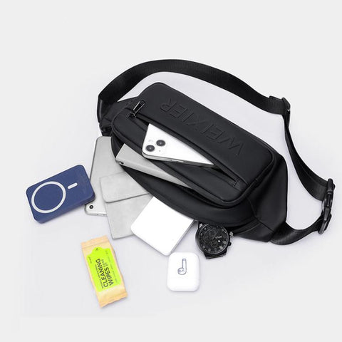 WEIXIER Y9581 Mens Sling Bag Waterproof Fanny Pack Crossbody Shoulder Chest Bag
