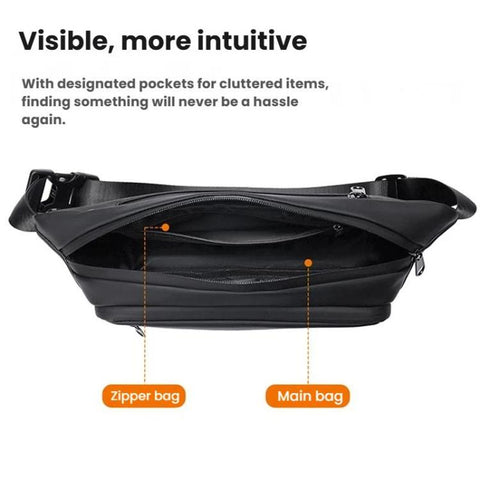 WEIXIER Y9581 Mens Sling Bag Waterproof Fanny Pack Crossbody Shoulder Chest Bag