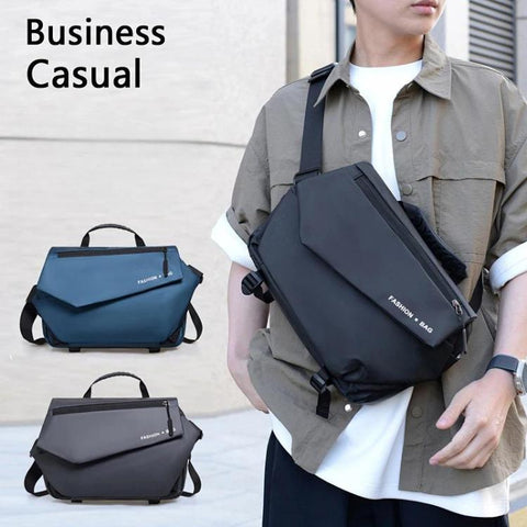 WEIXIER Large Capacity Messenger Bag for Men, Water Resistant Crossbody Shoulder Bag Multi-Pocket Briefcase with Luggage Strap