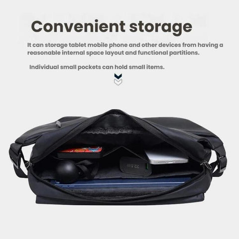 WEIXIER Large Capacity Messenger Bag for Men, Water Resistant Crossbody Shoulder Bag Multi-Pocket Briefcase with Luggage Strap