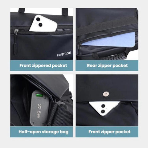 WEIXIER Large Capacity Messenger Bag for Men, Water Resistant Crossbody Shoulder Bag Multi-Pocket Briefcase with Luggage Strap
