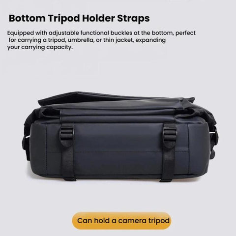 WEIXIER Large Capacity Messenger Bag for Men, Water Resistant Crossbody Shoulder Bag Multi-Pocket Briefcase with Luggage Strap
