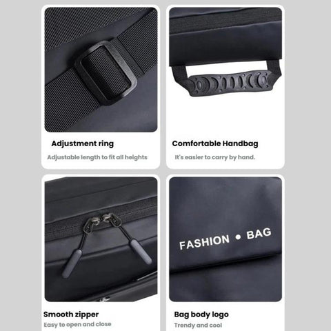 WEIXIER Large Capacity Messenger Bag for Men, Water Resistant Crossbody Shoulder Bag Multi-Pocket Briefcase with Luggage Strap