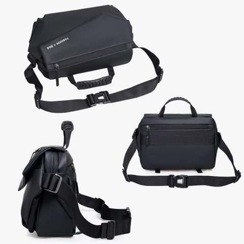 WEIXIER Large Capacity Messenger Bag for Men, Water Resistant Crossbody Shoulder Bag Multi-Pocket Briefcase with Luggage Strap