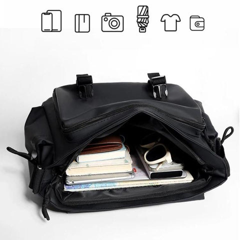 WEIXIER Multi-Pocket Crossbody Messenger Bag Water-Resistant Durable Techwear Satchel Shoulder Bag for Hiking Daily Work, Large, Small
