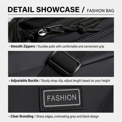 WEIXIER Multi-Pocket Crossbody Messenger Bag Water-Resistant Durable Techwear Satchel Shoulder Bag for Hiking Daily Work, Large, Small