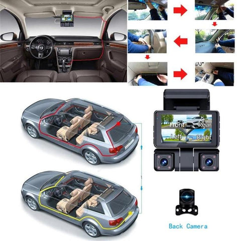 A9 HD Night Vision Dash Camera 360-Degree Parking Monitor With Mobile Phone Connection, Front+Left+Right, Front+Left+Right+Rear, Front+Left+Right+GPS Tracking Antenna