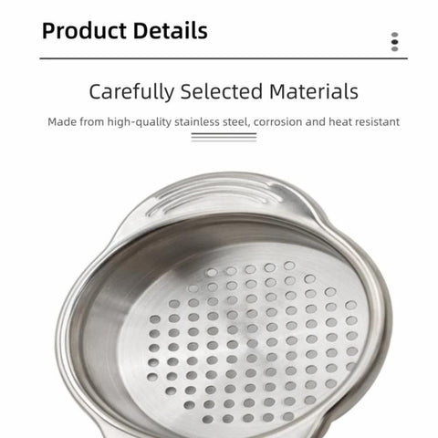 LsCook Kitchen 304 Stainless Steel Can Strainer Non-slip Dual-Handle Draining Tool