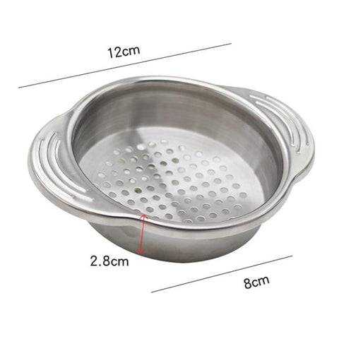 LsCook Kitchen 304 Stainless Steel Can Strainer Non-slip Dual-Handle Draining Tool