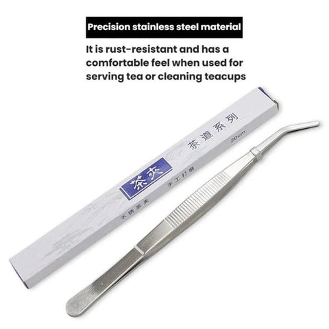 Extra Long Thick 401 Stainless Steel Tea Tongs Tea Tweezers, LsCook 20cm