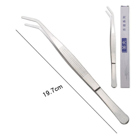 Extra Long Thick 401 Stainless Steel Tea Tongs Tea Tweezers, LsCook 20cm