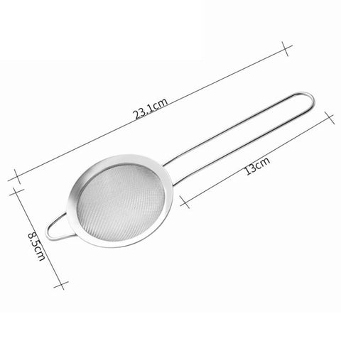 304 Stainless Steel Milk Juice Mesh Strainer Ultra-Fine Kitchen Flour Sifter, Round Base