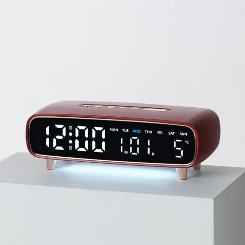 LED Digital Alarm Clock With Night Light, Date/Weekday/Temperature, 2 Alarms, Countdown Timer, 3 Brightness Levels, USB Output Port