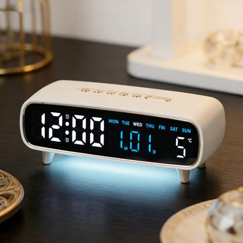 LED Digital Alarm Clock With Night Light, Date/Weekday/Temperature, 2 Alarms, Countdown Timer, 3 Brightness Levels, USB Output Port
