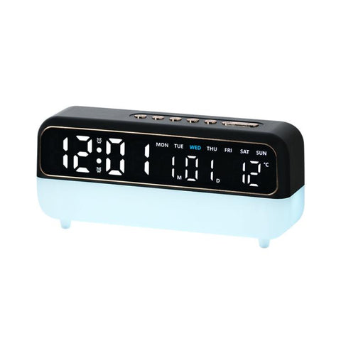 Multi-Function Digital Alarm Clock With Dimmable Night Light, Date/Weekday/Temperature, Dual Alarms, Timer Function, USB Charging Port