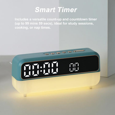 Multi-Function Digital Alarm Clock With Dimmable Night Light, Date/Weekday/Temperature, Dual Alarms, Timer Function, USB Charging Port