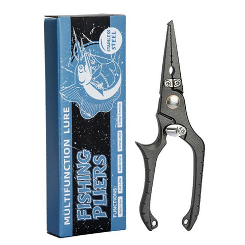 Stainless Steel Lure Pliers Multi-Function Fishing Pliers Hook Remover, Solid Handle