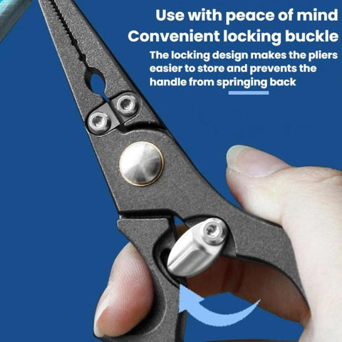 Stainless Steel Lure Pliers Multi-Function Fishing Pliers Hook Remover, Solid Handle