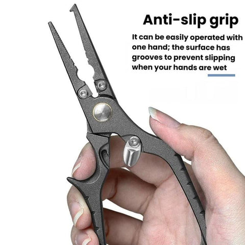 Stainless Steel Lure Pliers Multi-Function Fishing Pliers Hook Remover, Solid Handle