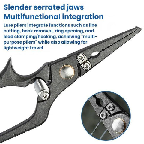 Stainless Steel Lure Pliers Multi-Function Fishing Pliers Hook Remover, Solid Handle
