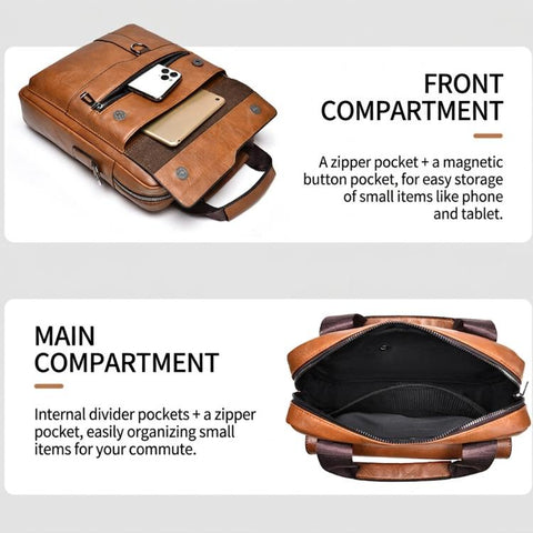 WEIXIER T666 Mens Vertical Messenger Bag PU Leather Crossbody Shoulder Bag Business Briefcase for Work Travel